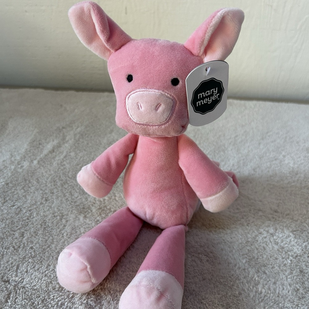 NWT Mary Meyer Plush Pink Pig Farm 11" Holiday Baby Gift LooseyGooey Farm #26200
